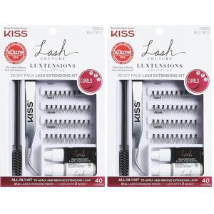 image:imageKISS Lash Couture Luxtensions False Eyelashes Lash Extension Kit 40 Reusable Lash Clusters 12mm Tweezers Spoolie SemiPermanent Lash Adhesive amp Remover Pack of 21 Count Pack of 2