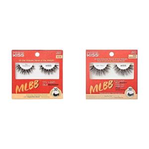 image:imageKISS My Lash But Bolder False Eyelashes Includes 14 mm amp 16 mm Pairs Big Personality amp Slim Thicc Contact Lens Friendly Reusable Strip Lashes