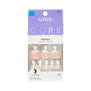 image:imageKISS CORE Press On Nails Nail glue included Two of a Kind White Short Size Squoval Shape Includes 26 Toenails 2g Glue 1 Manicure Stick 1 Mini File