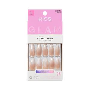 image:imageKISS GLAM Press On Nails Nail glue included Day n Night Beige Long Size Almond Shape Includes 32 Nails 2g Glue 1 Manicure Stick 1 Mini File