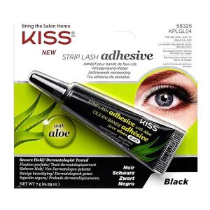 image:imageKISS Black Strip Lash Adhesive with Aloe Dermatologist Tested Formaldehyde Free NonIrritant Contact Lens Friendly Secure Hold Contains Latex with Control Nozzle Tip 024 Ounce