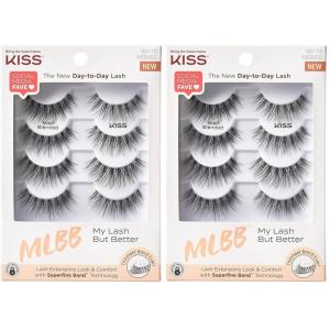image:imageKISS My Lash But Better False Eyelashes Well Blended 16 mm Includes 4 Pairs Of Lashes Contact Lens Friendly Easy to Apply Reusable Strip Lashes Pack of 2 BlackMultipack Well Blended
