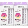 image:imageKISS imPRESS Falsies Press On Self Adhesive Eyelashes 14mm16mm Natural Volume Press On Lashes Black No Glue Needed Invisible Band 12 Lash Clusters  Edgy Pack of 2