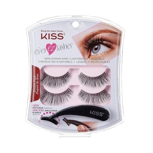image:imageKISS Ever EZ Lashes Double Pack No 11 Reusable Natural Eyelash Starter Kit Includes EasyAngle Applicator and 2 Pairs Human Hair False Eyelashes