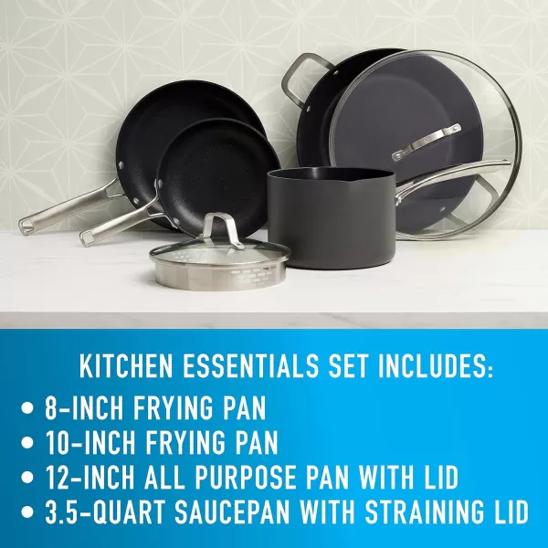 Calphalon 10-Piece Pots and Pans Set, Nonstick Kitchen Cookware with Stay-Cool Stainless Steel Handles, Black