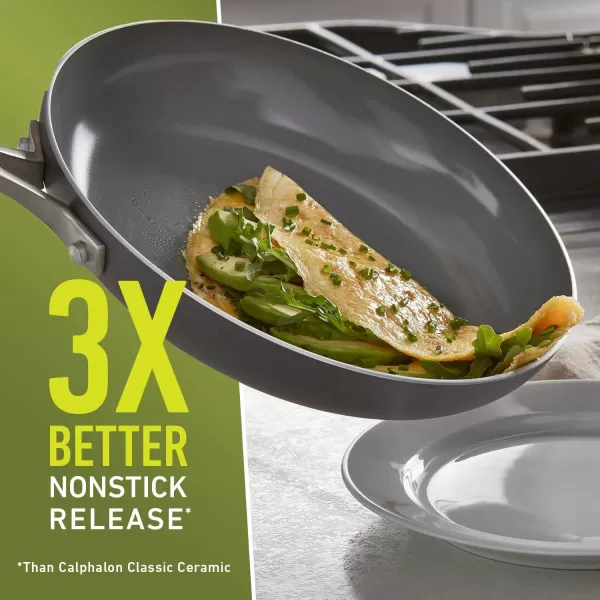 Calphalon 11-Piece Pots and Pans Set, Oil-Infused Ceramic Cookware with Stay-Cool Handles, PTFE- and PFOA-Free, Dark Grey