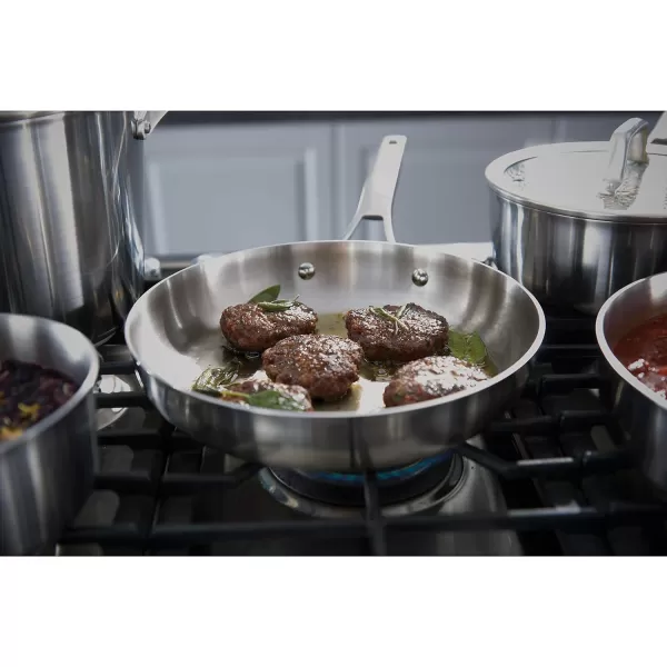Calphalon 13-Piece Pots and Pans Set, Stainless Steel Kitchen Cookware with Stay-Cool Handles and Steamer Insert, Dishwasher Safe, Silver