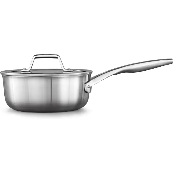Calphalon 13-Piece Pots and Pans Set, Stainless Steel Kitchen Cookware with Stay-Cool Handles and Steamer Insert, Dishwasher Safe, Silver