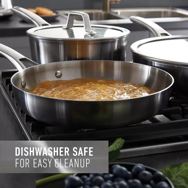 Calphalon 13-Piece Pots and Pans Set, Stainless Steel Kitchen Cookware with Stay-Cool Handles and Steamer Insert, Dishwasher Safe, Silver