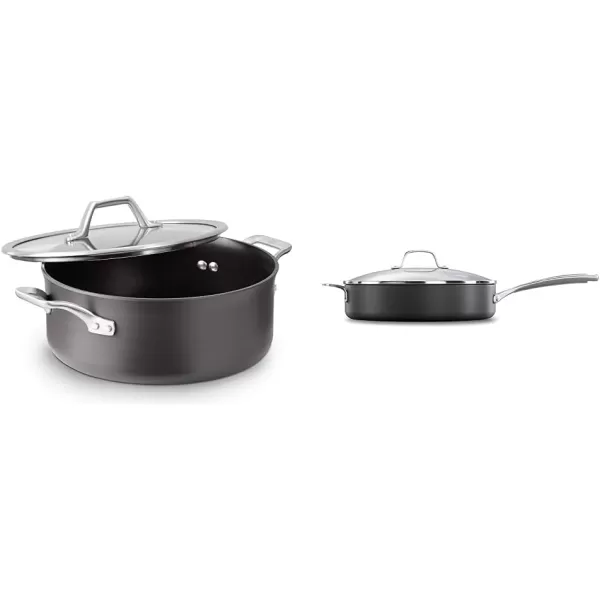 Calphalon 1948252 Signature Hard Anodized Nonstick Covered Dutch Oven, 5 quart, Black