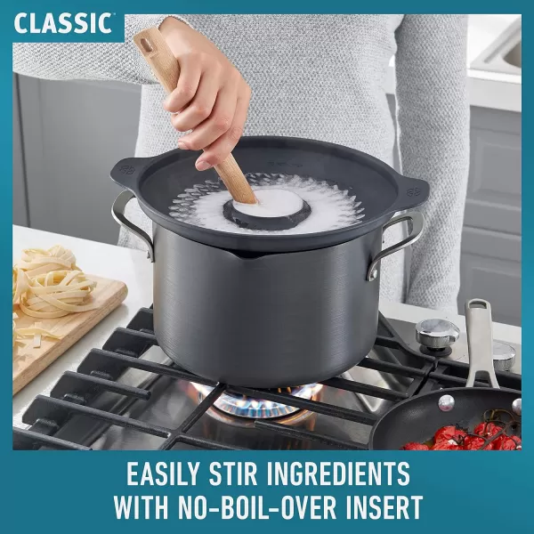 Calphalon Classic Hard-Anodized Nonstick Cookware, 10-Piece Pots and Pans Set with No-Boil-Over Inserts