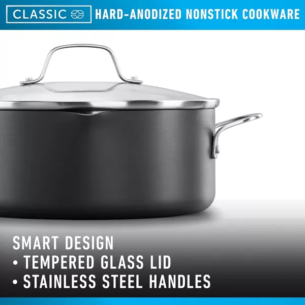 Calphalon Classic Hard-Anodized Nonstick Cookware, 5-Quart Saute Pan with Lid
