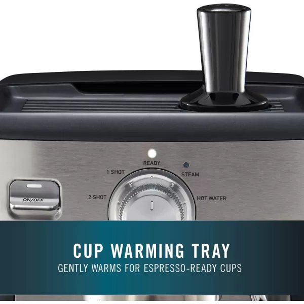 Calphalon Espresso Machine with Coffee Grinder, Tamper, Milk Frothing Pitcher, and Steam Wand, Temp iQ 15 Bar Pump, Stainless Steel