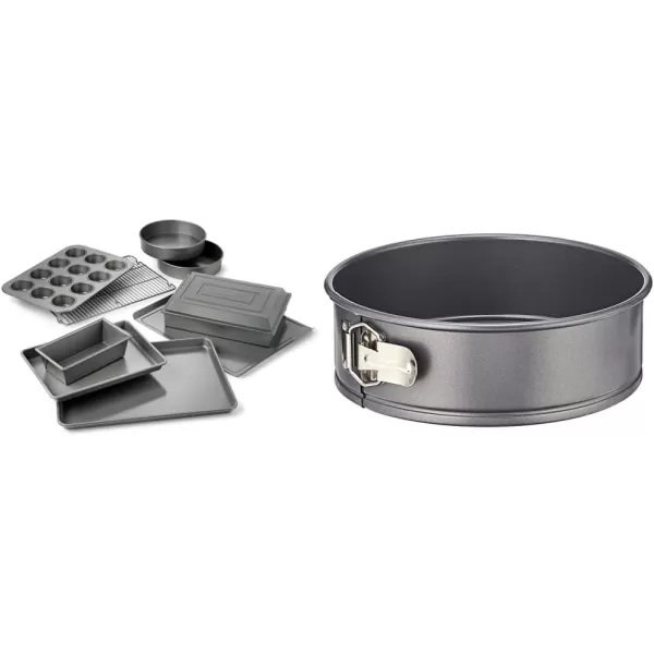 Calphalon Nonstick Bakeware Set, 10-Piece Set Includes Baking Sheet, Cookie Sheet, Cake Pans, Muffin Pan, and More, Dishwasher Safe, Silver