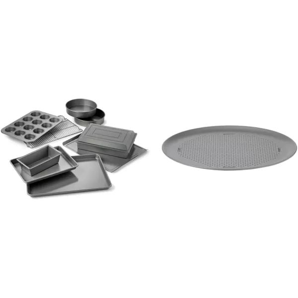 Calphalon Nonstick Bakeware Set, 10-Piece Set Includes Baking Sheet, Cookie Sheet, Cake Pans, Muffin Pan, and More, Dishwasher Safe, Silver
