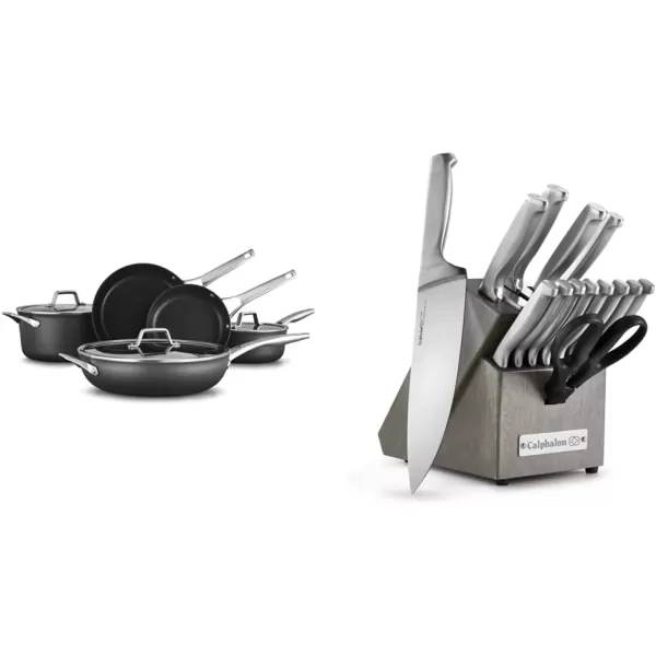 Calphalon Premier Hard-Anodized Nonstick Cookware, 11-Piece Pots and Pans Set