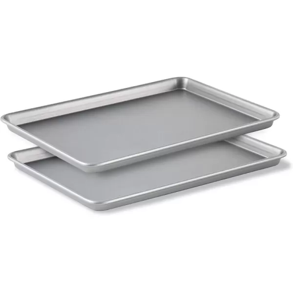 Calphalon Baking Sheets, Nonstick Baking Pans Set for Cookies and Cakes, 12 x 17 in, Set of 2, Silver
