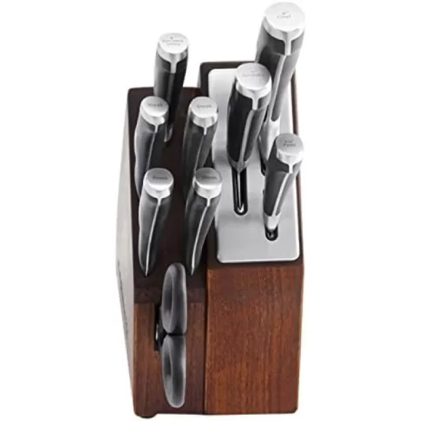 Calphalon Kitchen Knife Set with Self-Sharpening Block, 15-Piece Classic High Carbon Knives