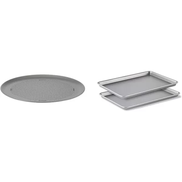Calphalon Pizza Pan with Holes, 16-Inch Nonstick Round Pizza Crisper, Dishwasher Safe, Silver