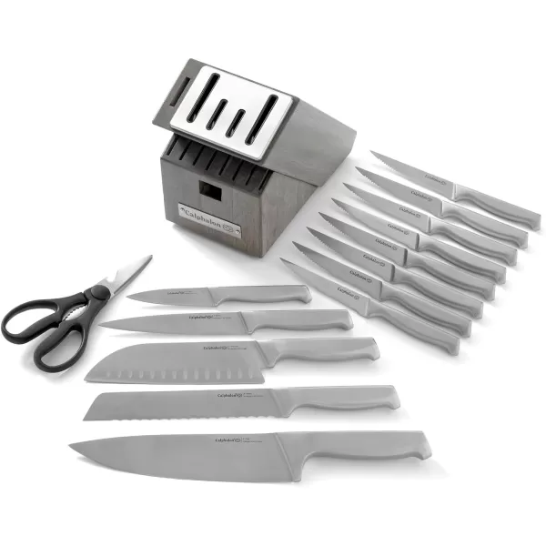 Calphalon Kitchen Knife Set with Self-Sharpening Block, 15-Piece Classic High Carbon Knives