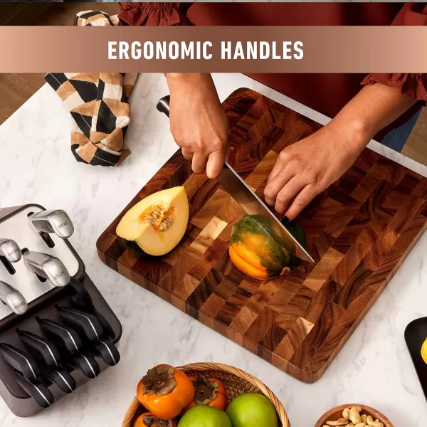 Calphalon Premier SharpIN Knife Set with Sharpening Knife Block, 12-Piece Carbon Steel Kitchen Knife Set