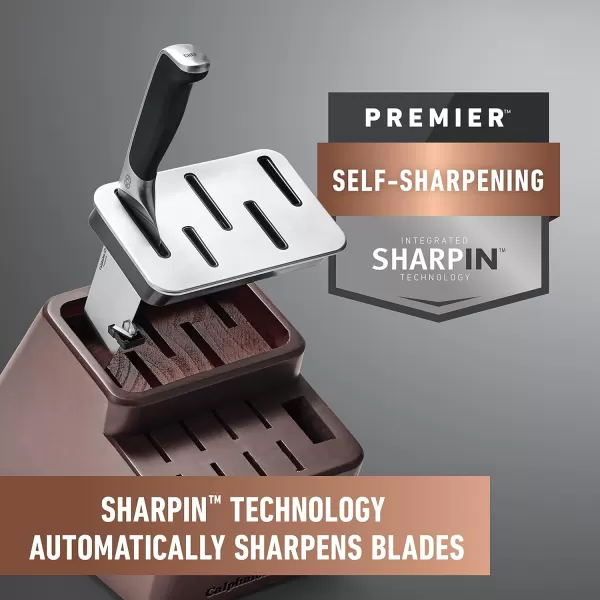 Calphalon Premier SharpIN Knife Set with Sharpening Knife Block, 12-Piece Carbon Steel Kitchen Knife Set