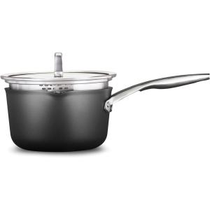 imageCalphalon Premier HardAnodized Nonstick 35Quart Saucepan with Lid Black