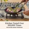 imageCalphalon 10Piece NonStick Kitchen Cookware Set Black Pots ampamp Pans with StayCool Stainless Steel Handles HardAnodized Aluminum for Even HeatingNEW 10Piece Set with No Boil Inserts