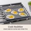 imageCalphalon Premier Ceramic Nonstick 11quot Square Griddle Mushroom GreyMidnight Blue