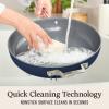 imageCalphalon Premier Ceramic Nonstick 12quot Frying Pan with Lid Midnight BlueMidnight Blue