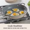 imageCalphalon Premier Ceramic Nonstick 12quot Frying Pan with Lid Midnight BlueMushroom Grey