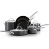 imageCalphalon 10Piece Pots and Pans Set Nonstick Kitchen Cookware with StayCool Stainless Steel Handles and Pour Spouts Grey10Piece Nonstick w AquaShield