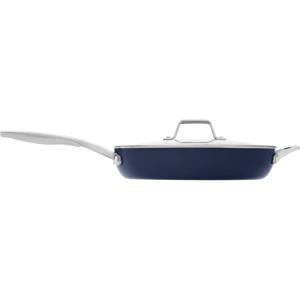 imageCalphalon Premier Ceramic Nonstick 12quot Frying Pan with Lid Midnight BlueMidnight Blue