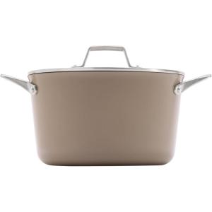 imageCalphalon Premier Ceramic Nonstick 7Qt Dutch Oven with Lid Mushroom GreyMushroom Grey
