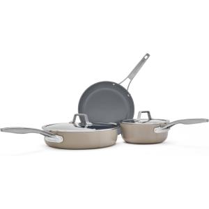 imageCalphalon Premier Ceramic Nonstick 8quot and 10quot Frying Pan Set Mushroom GreyMushroom Grey