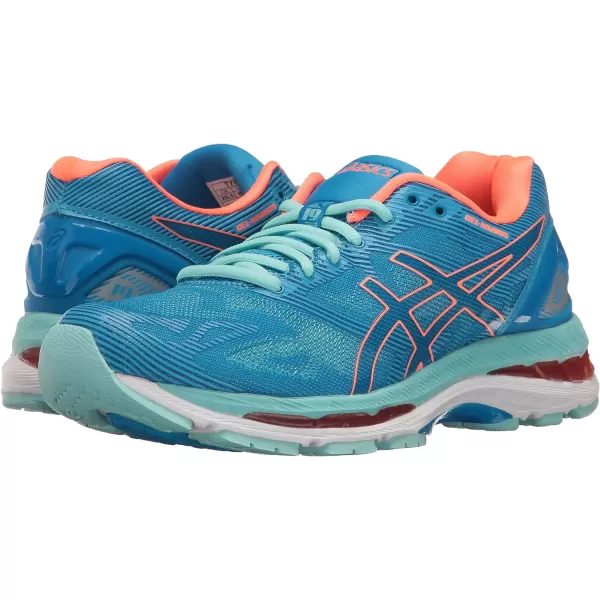 imageASICS GelNimbus 19 Womens Running ShoeDiva BlueFlash CoralAqua Splash