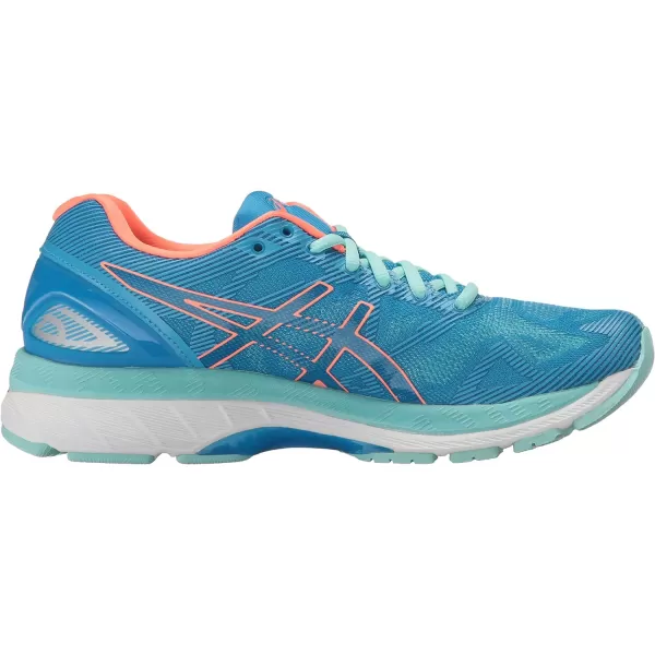 imageASICS GelNimbus 19 Womens Running ShoeDiva BlueFlash CoralAqua Splash