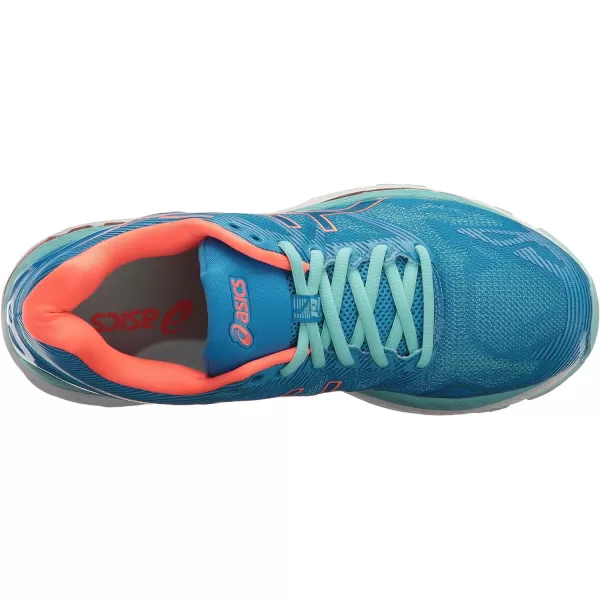 imageASICS GelNimbus 19 Womens Running ShoeDiva BlueFlash CoralAqua Splash