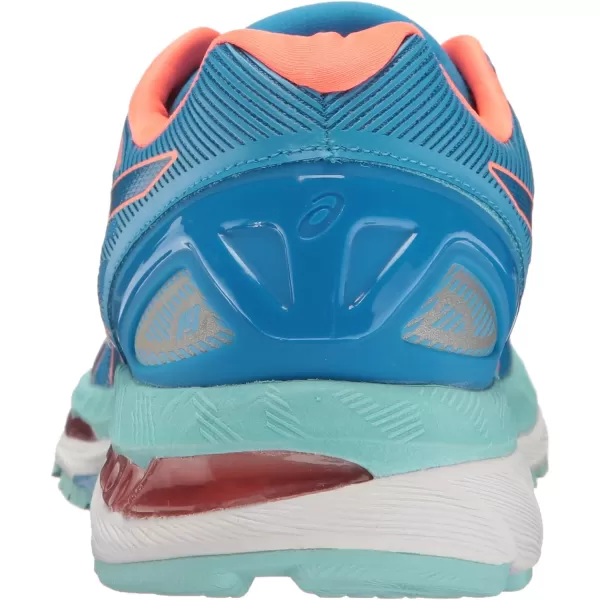 imageASICS GelNimbus 19 Womens Running ShoeDiva BlueFlash CoralAqua Splash