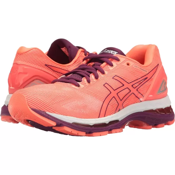 imageASICS GelNimbus 19 Womens Running ShoeFlash CoralDark PurpleWhite