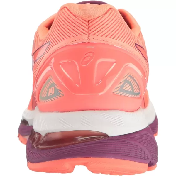 imageASICS GelNimbus 19 Womens Running ShoeFlash CoralDark PurpleWhite