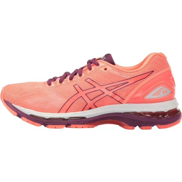 imageASICS GelNimbus 19 Womens Running ShoeFlash CoralDark PurpleWhite