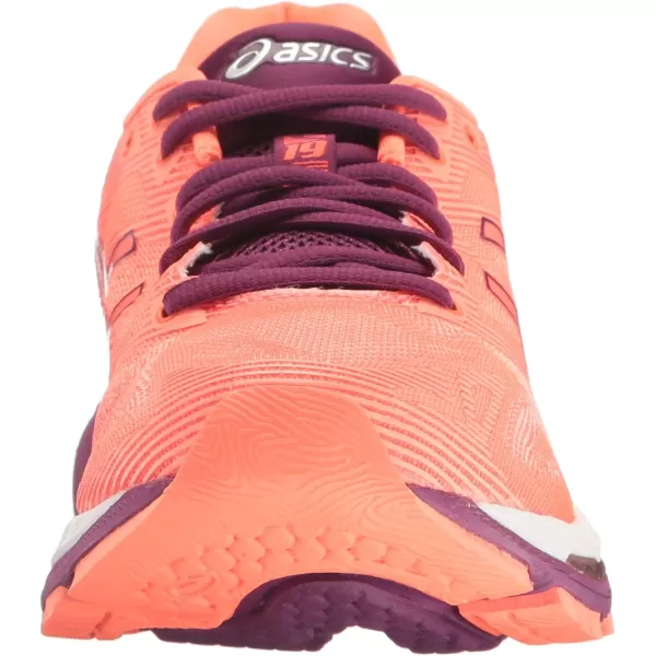 imageASICS GelNimbus 19 Womens Running ShoeFlash CoralDark PurpleWhite