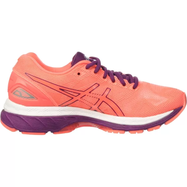 imageASICS GelNimbus 19 Womens Running ShoeOrange Flash Coral Dark Purple White