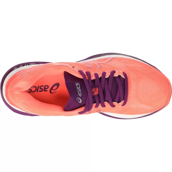 imageASICS GelNimbus 19 Womens Running ShoeOrange Flash Coral Dark Purple White