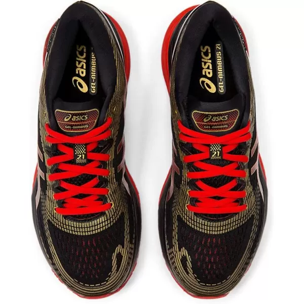 imageASICS GelNimbus 21 Mens Running ShoeBlackClassic Red