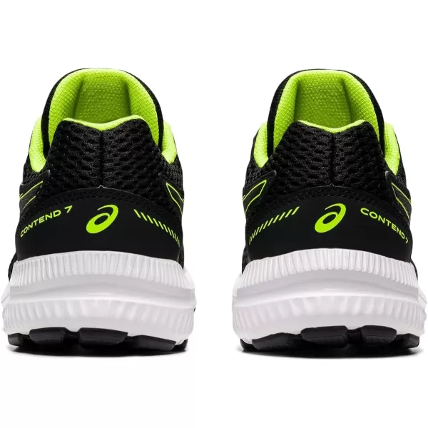 imageASICS Kids Contend 7 Grade School Running ShoeBlackHazard Green