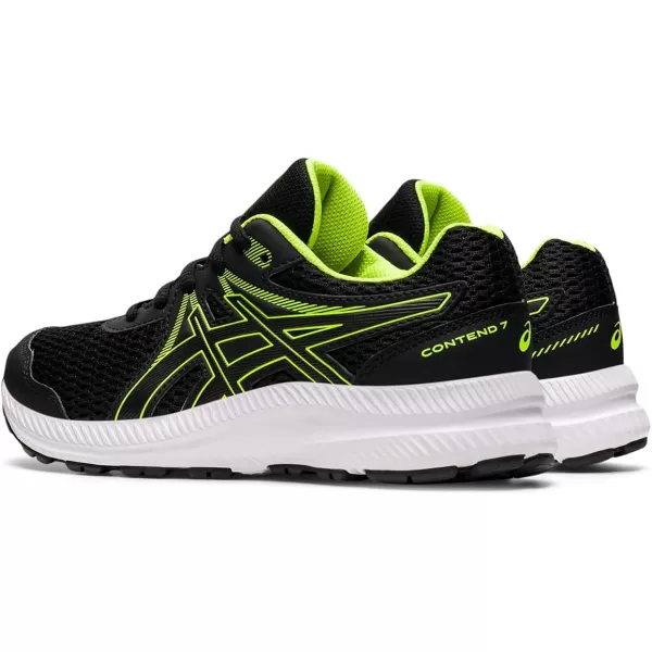 imageASICS Kids Contend 7 Grade School Running ShoeBlackHazard Green