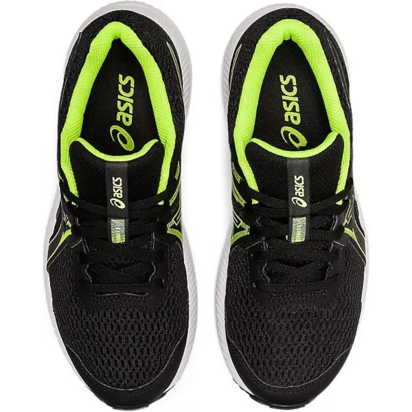 imageASICS Kids Contend 7 Grade School Running ShoeBlackHazard Green