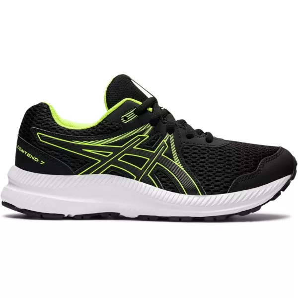 imageASICS Kids Contend 7 Grade School Running ShoeBlackHazard Green
